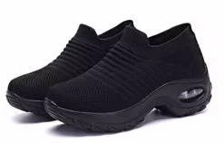 Beakey Womens Walking Shoes Arch Support Comfort Mesh Non Slip Sneakers-All Black -Madam Clothing Store 001ab34fbdc19bc8f29bc7bb3a534c72
