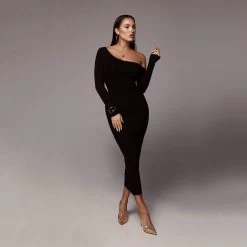 Liva Girl Heipi & Co Women's One Shoulder Bodycon Dress - Black -Madam Clothing Store 0028458b7b4174a5ff65d89542d84ef7