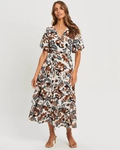THE FATED Women's Pia Tiered Dress - Gardenia Floral -Madam Clothing Store 01d51da9dc73881645bd34a6a488f395