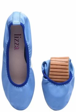 Lizza Women's Genunie Leather Foldable Ballerina Flats - Light Blue -Madam Clothing Store 02e4e9bce6804e17bb4f3338ca9b5178