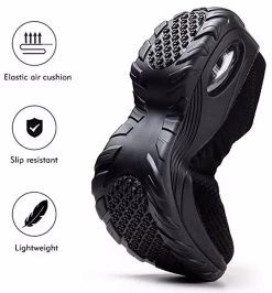 Beakey Womens Walking Shoes Arch Support Comfort Mesh Non Slip Sneakers-All Black -Madam Clothing Store 033519cf686effbf9ad643b75940f3de 1