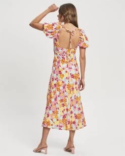 SAVEL Women's Diaz Midi Dress - Sherbet Floral -Madam Clothing Store 04a457cceee31cf9b613e88ea07896d0