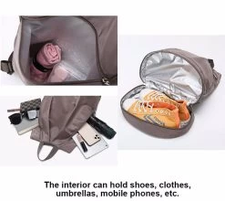 Beakey Gym Backpack With Shoe Compartment Wet Pocket For Women Travel Sports-Khaki -Madam Clothing Store 05305e1e23c3571e0ce9b355bca4517f