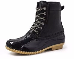 Beakey Outdoor Women Winter Boots Waterproof Lace Up Rain Duck Boots-Black -Madam Clothing Store 05c462920318f198c4c2fd1d2fcdfabe