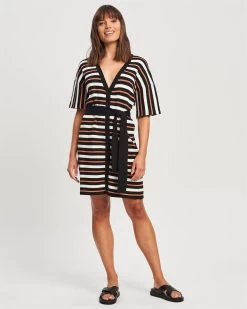 CALLI Women's Petras Mini Dress - Orange Stripe -Madam Clothing Store 0617ea00a1ed6faee9f8fdea2788ec67