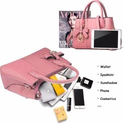 Beakey Fashion Womens PU Leather Embroidered Handbags Shoulder Tote Bags-LightPink 12 Beakey Fashion Womens PU Leather Embroidered Handbags Shoulder Tote Bags-LightPink -Madam Clothing Store 0913c5b40611e8cfcf892cf188ebd56c