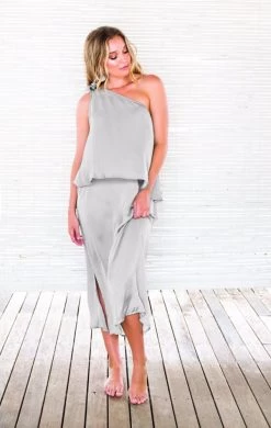 Suri One Shoulder Dr-Silver