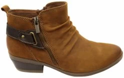 Planet Shoes Callista Womens Comfortable Low Heel Leather Ankle Boots - Almond