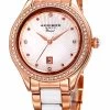 Akribos XXIV Women's Quartz Diamond Oyster Shell Pattern Rose-Tone Bracelet Watch - Rose Gold/White -Madam Clothing Store 0d77a290 a44b 48ec 8a67 84573d30c39d