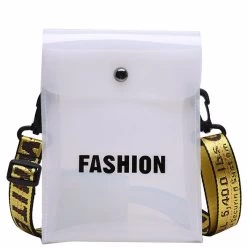 Beakey Women Small Crossbody Bag Clear Phone Purse With Adjustable Strap-White