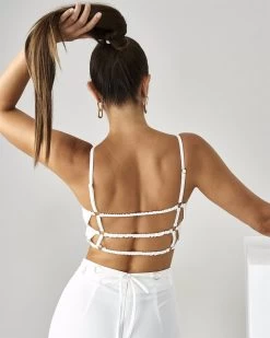 BWLDR Women's Simie Top X Kristina - White -Madam Clothing Store 0e7edbba1e52ebd26ba384c846eba81d