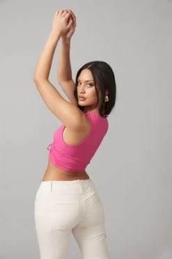 Factorie Ruched V Neck Tank Pink -Madam Clothing Store 0ea4fe15694a875d7eb557fa109bcf02