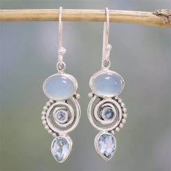 Beakey Blue Topaz Water Drop Dangle Earrings -Madam Clothing Store 0f367559fea8dbd6ef08ecde93f473f1