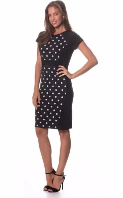 Worship Women's Panel Dress Cap Sleeve - Black Polka Dot -Madam Clothing Store 0f4fbc60705c7105348b4f5174f345e1