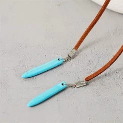 Beakey Turquoise Pendant Suede Necklace For Women-1 -Madam Clothing Store 0fb23b124dad9682bdd569214ea023c6