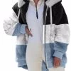 Beakey Womens Fleece Jackets Warm Thick Zip Up Hoodies-Black White Blue -Madam Clothing Store 12082645829a54b2c9e842236dc7ce4c