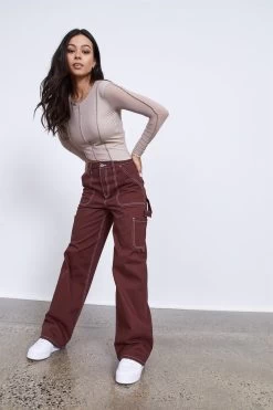 Factorie Exposed Seam Long Sleeve Beige 9 Factorie Exposed Seam Long Sleeve Beige -Madam Clothing Store 12f6d7a07ffd5559cdf0e2010339d322