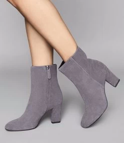 Reiss Women's Ruby Suede Block Heel - Pale Grey -Madam Clothing Store 14678e8f e079 41ab 816c f7fd7b2a8fb6