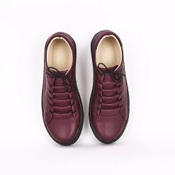 Noosy Women's Handmade Vegan Sneakers - Burgundy -Madam Clothing Store 164ac1e2a6aa935973e01109b13af5a1