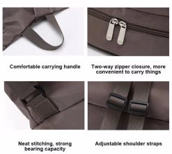 Beakey Gym Backpack With Shoe Compartment Wet Pocket For Women Travel Sports-Khaki -Madam Clothing Store 1674a8ceba3d5c4506aa99de31ca0d35