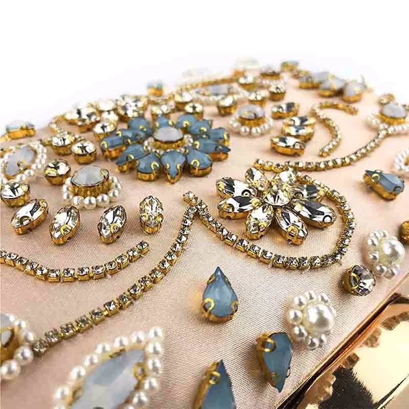 Beakey Womens Crystal Beaded Evening Clutch Purse-Green 6 Beakey Womens Crystal Beaded Evening Clutch Purse-Green - Image 4