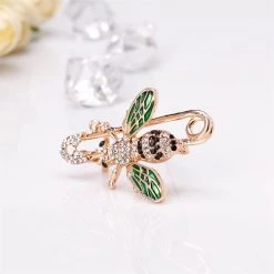 Beakey Bee Brooch Women Enamel Crystal Insect Lapel Pin -Madam Clothing Store 19623347dc3039608ab094447f037057