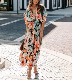 Milan Kiss Women's Dress Black-Salmon-Floral -Madam Clothing Store 19f06502 9c5a 429e a3ab 69ed9a8b151b