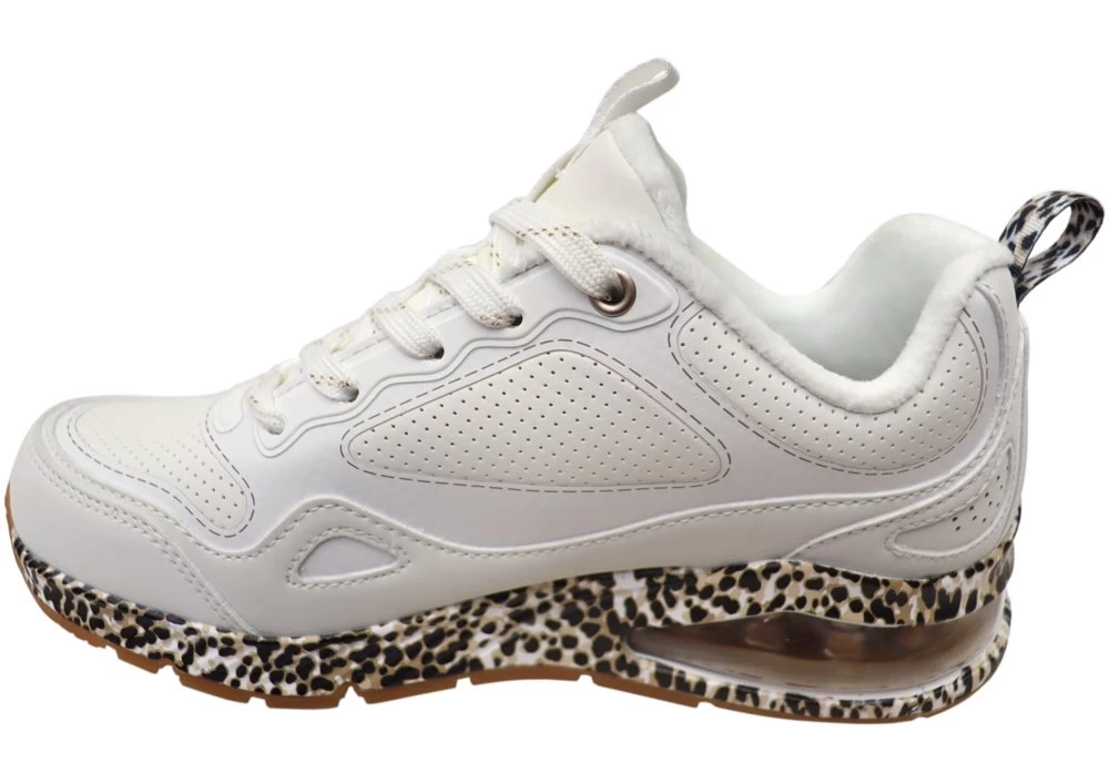 Skechers Womens Uno 2 Spottastic Comfortable Memory Foam Shoes - White/Leopard 5 Skechers Womens Uno 2 Spottastic Comfortable Memory Foam Shoes - White/Leopard - Image 3