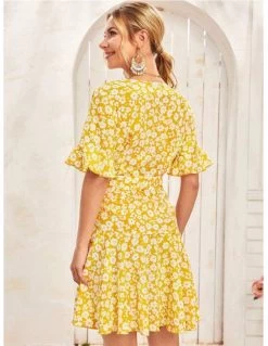Pretty Summer Women's Dress - Yellow -Madam Clothing Store 1c769cfb b2ca 4ab3 945f 7459148c0c90