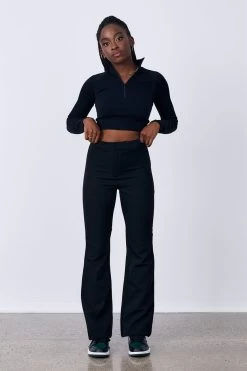 Factorie Woven Kick Flare Pant Black