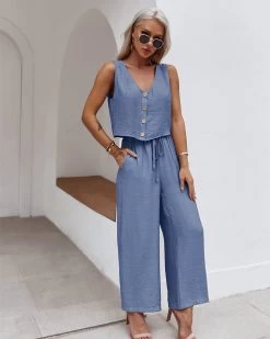 Pretty Summer Women's Suit - Blue -Madam Clothing Store 205932c0 e8ed 4dab 8a7b d4d52f2bae45