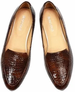 BOSCCOLO Women's Leather Moccasins Camel Croco -Madam Clothing Store 214ee620 1584 428b b5ce 739590831a62