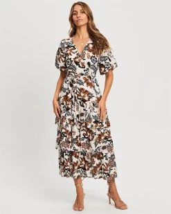 THE FATED Women's Pia Tiered Dress - Gardenia Floral