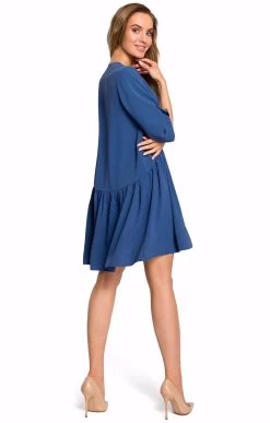 Moe Women's Dress In Blue -Madam Clothing Store 227653f14d1c7cfa63dac7d0dc045495