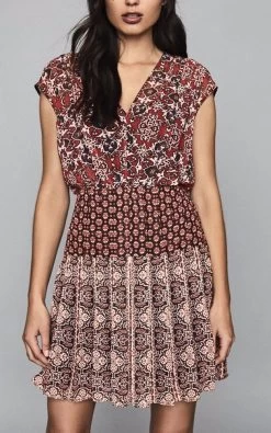 Reiss Women's Marcella Patch Work Dress - Red -Madam Clothing Store 22f06a81 ca18 4357 8361 0fff27a26eca