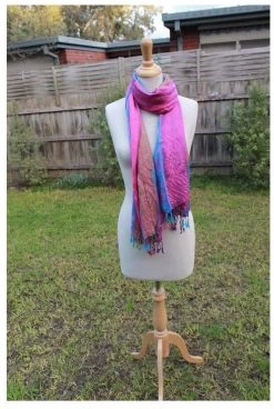 Rayon Viscose Floral Scarf NeckWrap Head Band Stol Pink Shawl Multicolour Scarf Linen Connection -Madam Clothing Store 235d83e18425720427340a641f274dd2