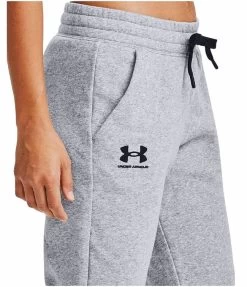Womens Under Armour Steel Grey/ Black Rival Fleece Joggers Athletic Trackies -Madam Clothing Store 24debde832149687e696dd8da7664f91