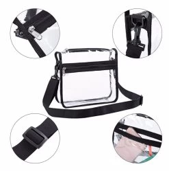 Beakey Clear Crossbody Purse Bag Gym Shoulder Bag With Front Pocket And Adjustable Strap -Madam Clothing Store 258a852ec284f9d1f30fef7211db6d3e