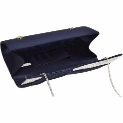 Beakey Womens Satin Evening Clutch Rhinestone Purse-Dark Blue -Madam Clothing Store 259180dcd535c0238382c13af5d566ea