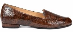 BOSCCOLO Women's Leather Moccasins Camel Croco