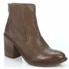 EOS Women's Musin Italian Leather Stacked Heeled Ankle Boots Taupe -Madam Clothing Store 27376809aa7487ac6ac038637339c453