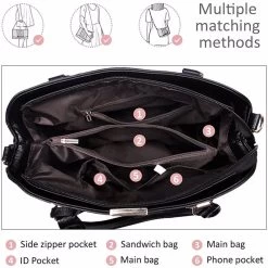 Beakey Womens Fashion Handbags Top Handle High Capacity Tote-Black -Madam Clothing Store 288728847c100ffb0757a13692f78999 1