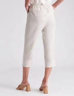 W.Lane Crop Linen Pant Natural -Madam Clothing Store 2bcba7c227a578ac85717ce8b1abf77d