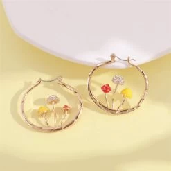 Beakey Cute Mushroom Earrings Chunky Gold Hoop Jewellery -Madam Clothing Store 2c6be19639d6af3088fe76a2bf2bfae1
