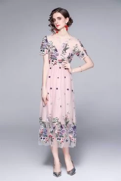 By Graziella Women's Lace Dress - Pink -Madam Clothing Store 2d4f618c1381f1d87dc1d8d35c250bea