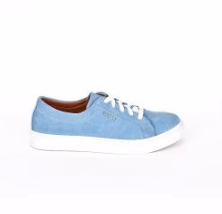 Noosy Women's Genuine Leather Sneakers - Ice Blue
