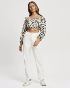 CALLI Women's Alana Top - Champagne Zebra -Madam Clothing Store 2ff09c43493ac26a537ecbf4a139ee9e