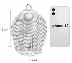 Beakey Women Crystal Tassel Evening Clutch Bag Rhinestones Party Wedding Handbag-Silver -Madam Clothing Store 3067d22be7b5362c9134e059c3f9e32a