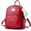 Beakey Leather Backpack Casual Travel Daypacks With Cute Bear For Womens-WineRed -Madam Clothing Store 30d5204d83be744ca72cecd68448a79d