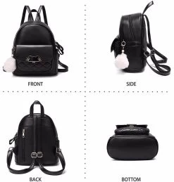 Beakey Mini Backpack For Women Cute Leather Small Bookbag With Cat Shaped Lock-Black 10 Beakey Mini Backpack For Women Cute Leather Small Bookbag With Cat Shaped Lock-Black -Madam Clothing Store 314957aa19f87a3fb66559951d23bdff